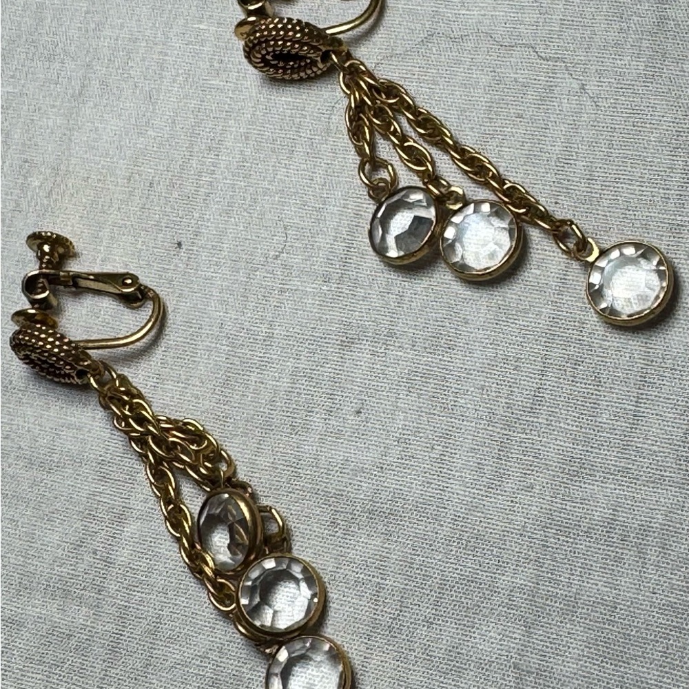 Vintage Goldette Glass Necklace & Earrings – Victorian Elegance - Picture 5 of 14